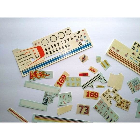 Big Lot Of Vintage Model Kit Decals Hot Rods Monster Cars AMT Hawk Revel 1960s - Picture 2 of 8
